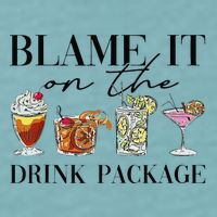 Retro Funny Cruise Blame It On The Drink Package Party Sueded Cloud Jersey T-Shirt