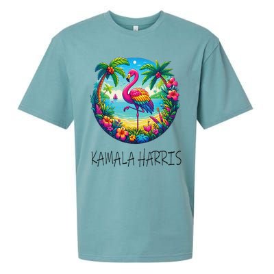 Retro Flamingo Chucks And Pearls Comma La Kamala Harris 2024 Sueded Cloud Jersey T-Shirt