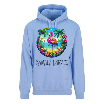 Retro Flamingo Chucks And Pearls Comma La Kamala Harris 2024 Unisex Surf Hoodie