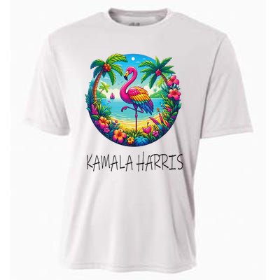 Retro Flamingo Chucks And Pearls Comma La Kamala Harris 2024 Cooling Performance Crew T-Shirt