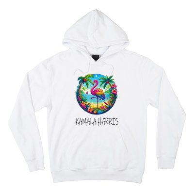 Retro Flamingo Chucks And Pearls Comma La Kamala Harris 2024 Hoodie