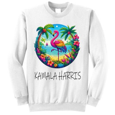 Retro Flamingo Chucks And Pearls Comma La Kamala Harris 2024 Sweatshirt