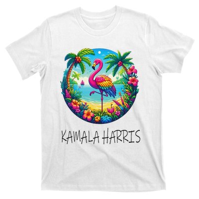 Retro Flamingo Chucks And Pearls Comma La Kamala Harris 2024 T-Shirt