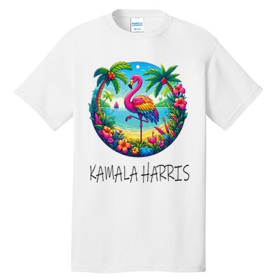 Retro Flamingo Chucks And Pearls Comma La Kamala Harris 2024 Tall T-Shirt