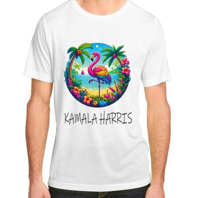 Retro Flamingo Chucks And Pearls Comma La Kamala Harris 2024 Adult ChromaSoft Performance T-Shirt