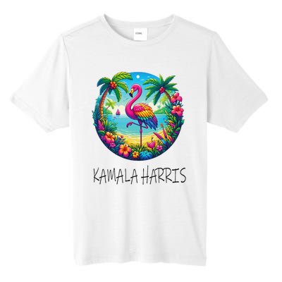 Retro Flamingo Chucks And Pearls Comma La Kamala Harris 2024 Tall Fusion ChromaSoft Performance T-Shirt