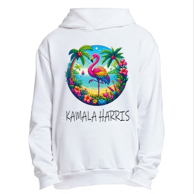 Retro Flamingo Chucks And Pearls Comma La Kamala Harris 2024 Urban Pullover Hoodie