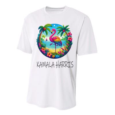 Retro Flamingo Chucks And Pearls Comma La Kamala Harris 2024 Performance Sprint T-Shirt