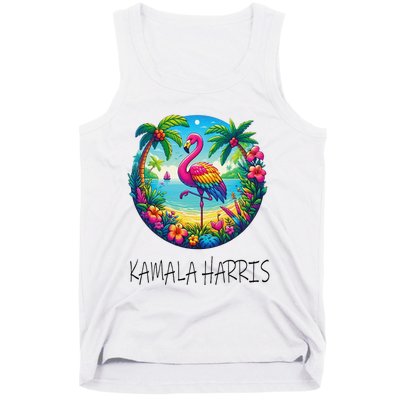 Retro Flamingo Chucks And Pearls Comma La Kamala Harris 2024 Tank Top