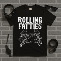 Rolling Fatties Cat Funny Fat Kitten T-Shirt
