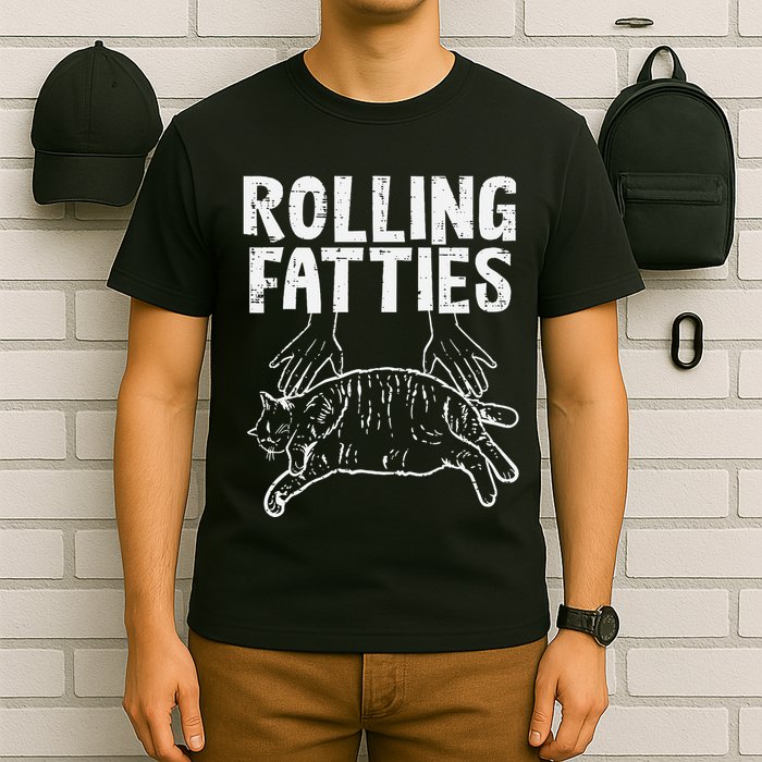 Rolling Fatties Cat Funny Fat Kitten T-Shirt