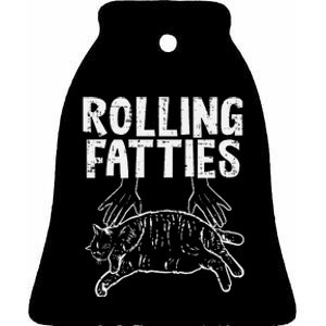 Rolling Fatties Cat Funny Fat Kitten Ceramic Bell Ornament