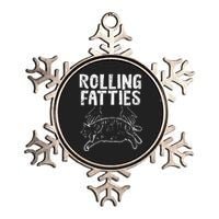 Rolling Fatties Cat Funny Fat Kitten Metallic Star Ornament