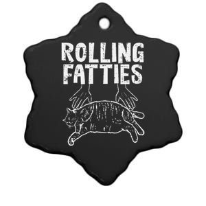 Rolling Fatties Cat Funny Fat Kitten Ceramic Star Ornament