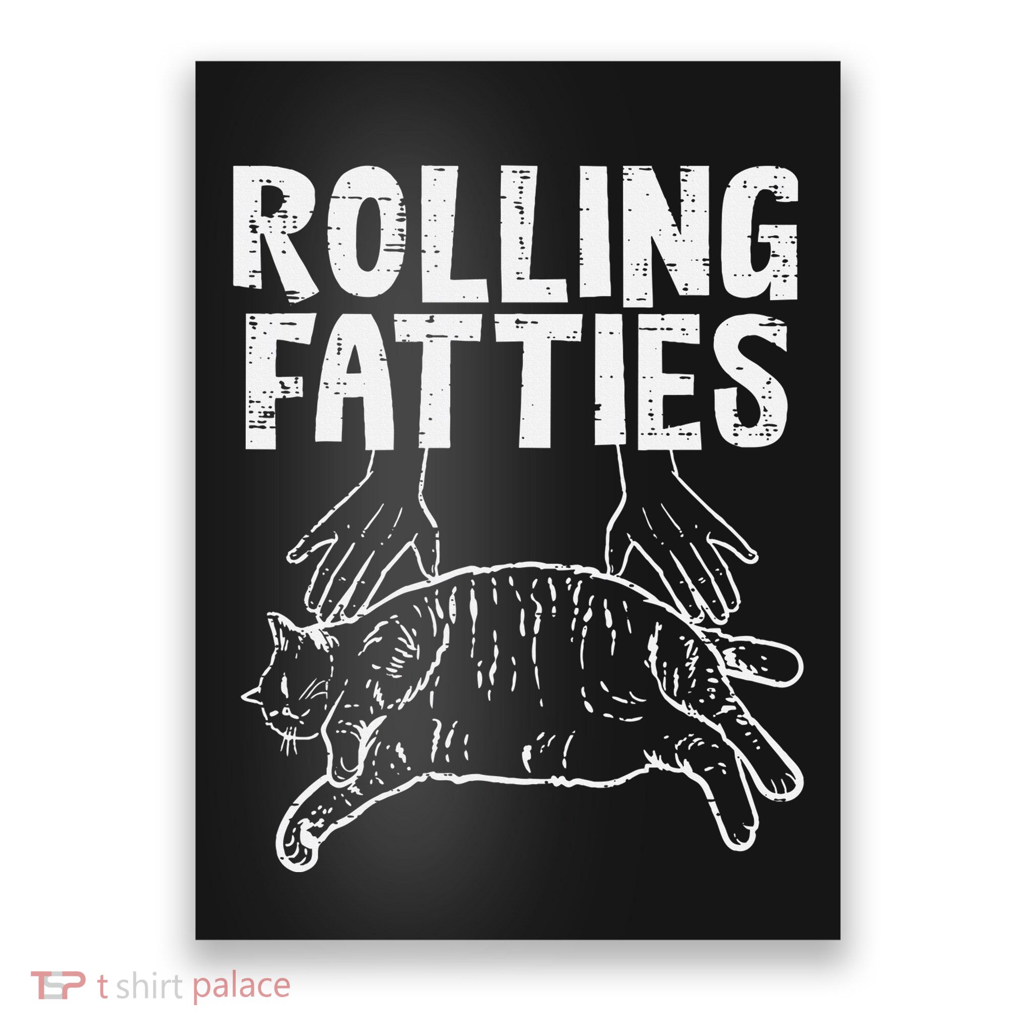 Rolling Fatties Cat Funny Fat Kitten Poster