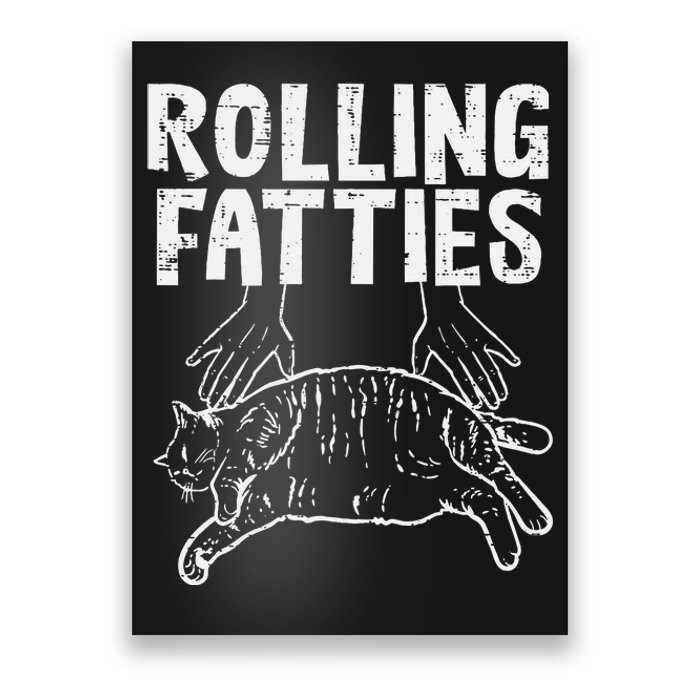 Rolling Fatties Cat Funny Fat Kitten Poster