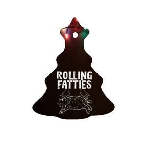 Rolling Fatties Cat Funny Fat Kitten Ceramic Tree Ornament