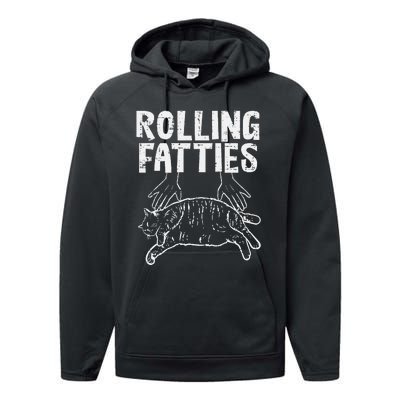 Rolling Fatties Cat Funny Fat Kitten Performance Fleece Hoodie