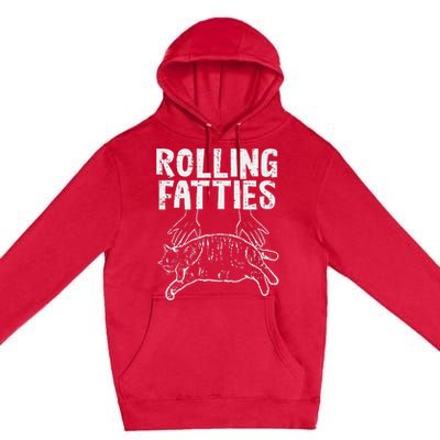 Rolling Fatties Cat Funny Fat Kitten Premium Pullover Hoodie