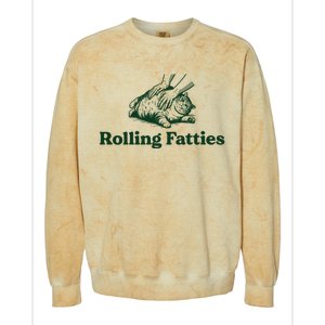 Rolling Fatties Cat Funny Colorblast Crewneck Sweatshirt