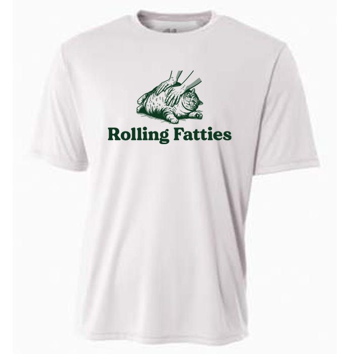 Rolling Fatties Cat Funny Cooling Performance Crew T-Shirt