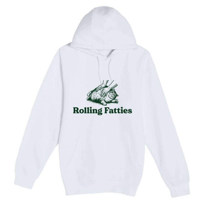 Rolling Fatties Cat Funny Premium Pullover Hoodie