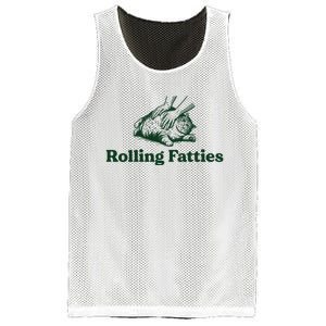 Rolling Fatties Cat Funny Mesh Reversible Basketball Jersey Tank