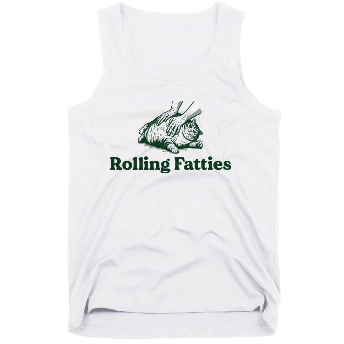 Rolling Fatties Cat Funny Tank Top