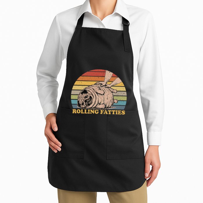 Rolling Fatties Cat Funny Cute Cat Lover Kitten Owner Kitty Full-Length Apron With Pockets