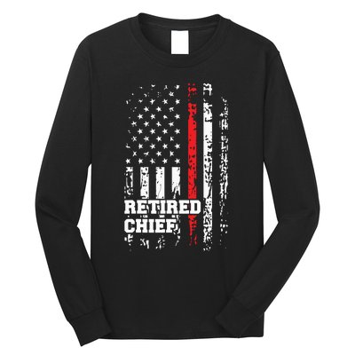 Retired Fire Chief Shirts Firefighter Rank Retirement Gift Long Sleeve Shirt