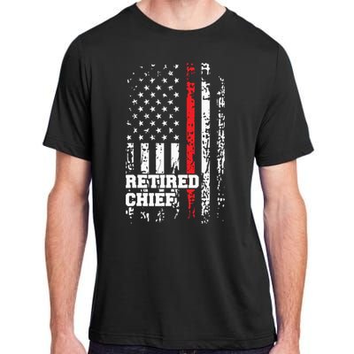 Retired Fire Chief Shirts Firefighter Rank Retirement Gift Adult ChromaSoft Performance T-Shirt