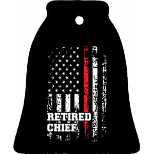 Retired Fire Chief Shirts Firefighter Rank Retirement Gift Ceramic Bell Ornament