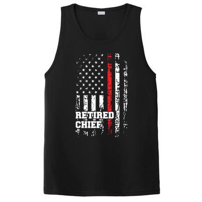 Retired Fire Chief Shirts Firefighter Rank Retirement Gift PosiCharge Competitor Tank