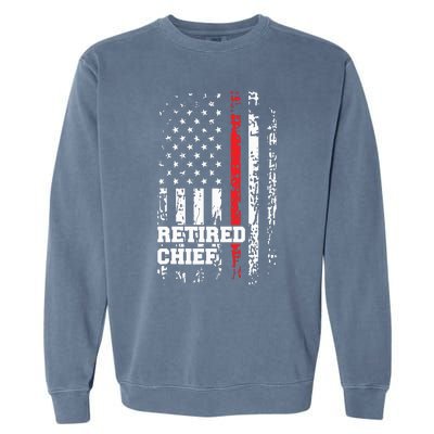 Retired Fire Chief Shirts Firefighter Rank Retirement Gift Garment-Dyed Sweatshirt