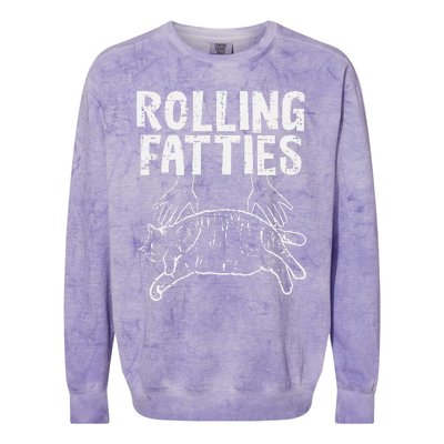 Rolling Fatties Cat Funny Fat Kitten Colorblast Crewneck Sweatshirt