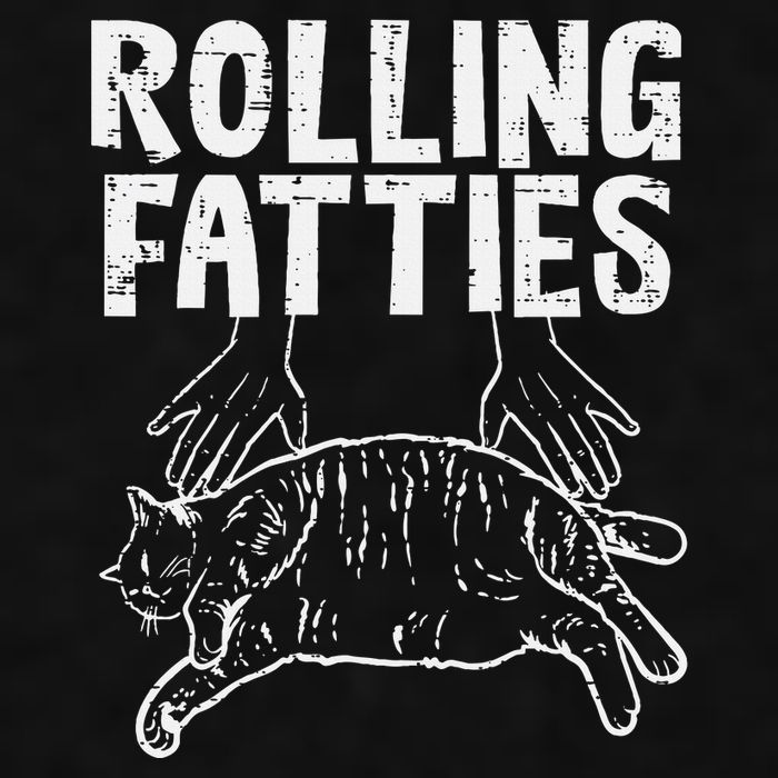 Rolling Fatties Cat Funny Fat Kitten Ladies PosiCharge Tri-Blend Wicking Tank