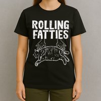 Rolling Fatties Cat Funny Fat Kitten T-Shirt