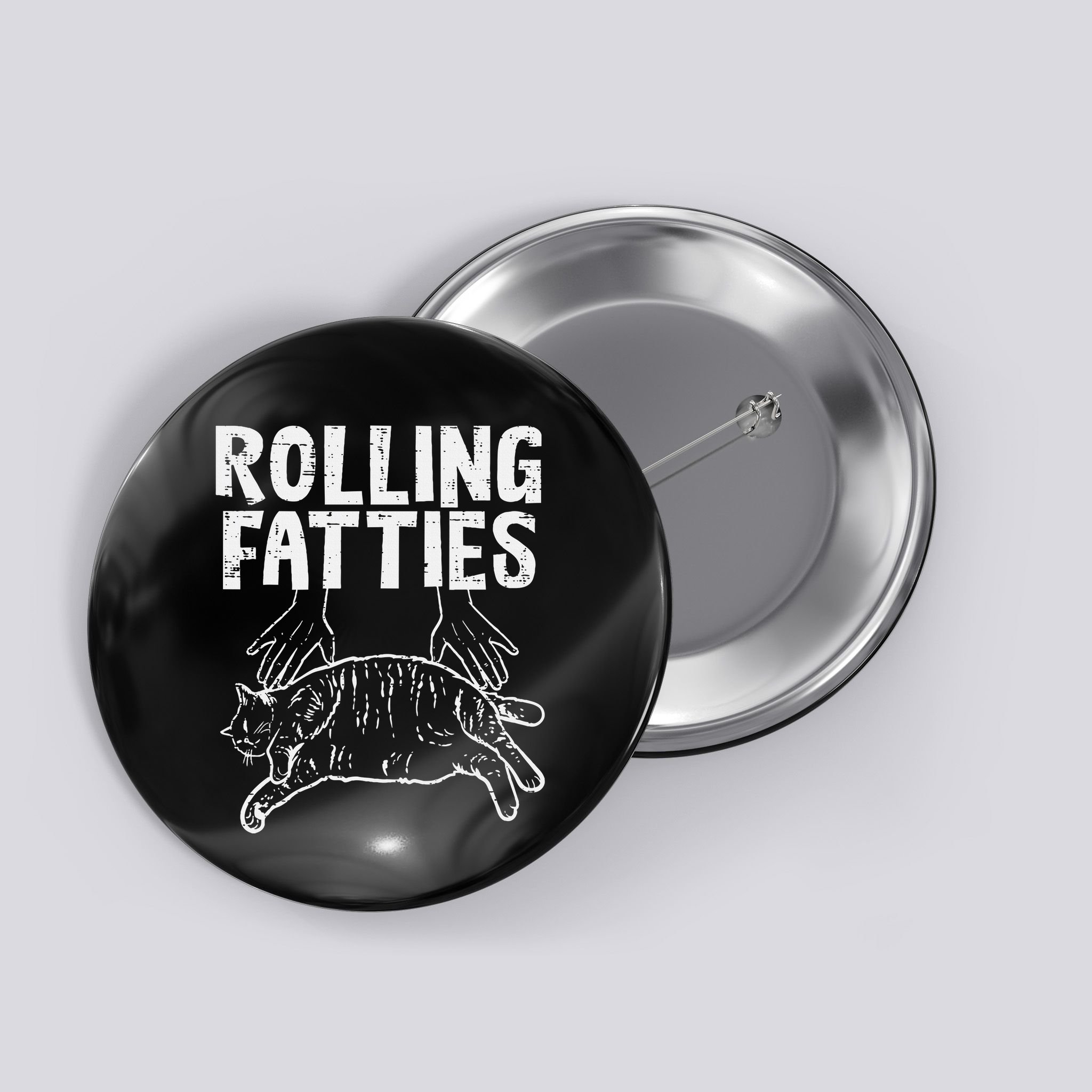 Rolling Fatties Cat Funny Fat Kitten Button