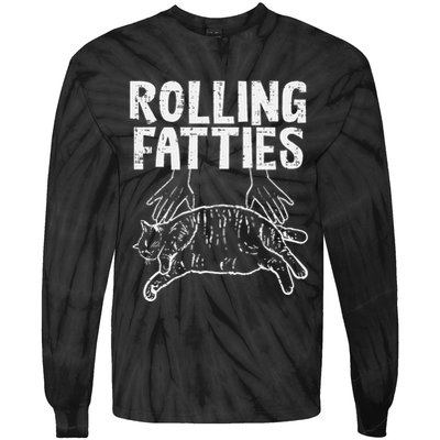 Rolling Fatties Cat Funny Fat Kitten Tie-Dye Long Sleeve Shirt