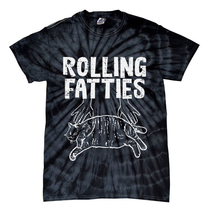 Rolling Fatties Cat Funny Fat Kitten Tie-Dye T-Shirt