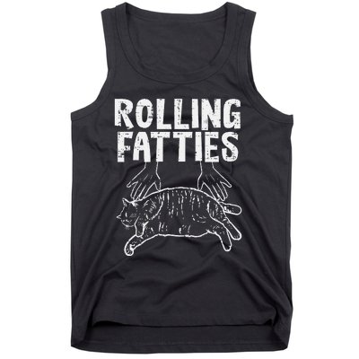 Rolling Fatties Cat Funny Fat Kitten Tank Top