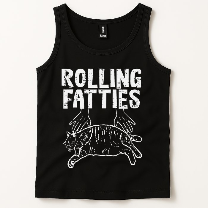 Rolling Fatties Cat Funny Fat Kitten Tank Top