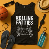 Rolling Fatties Cat Funny Fat Kitten Tank Top