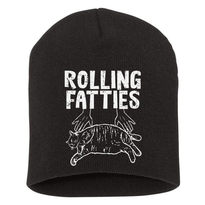 Rolling Fatties Cat Funny Fat Kitten Short Acrylic Beanie