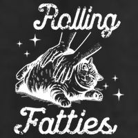 Rolling Fatties Cat Funny 7 Panel Mesh Trucker Snapback Hat