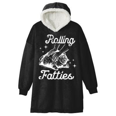 Rolling Fatties Cat Funny Hooded Wearable Blanket