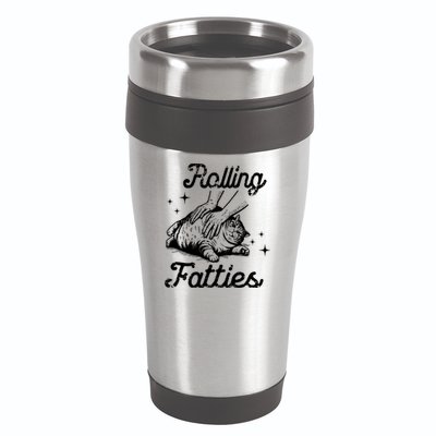 Rolling Fatties Cat Funny 16oz Travel Tumbler