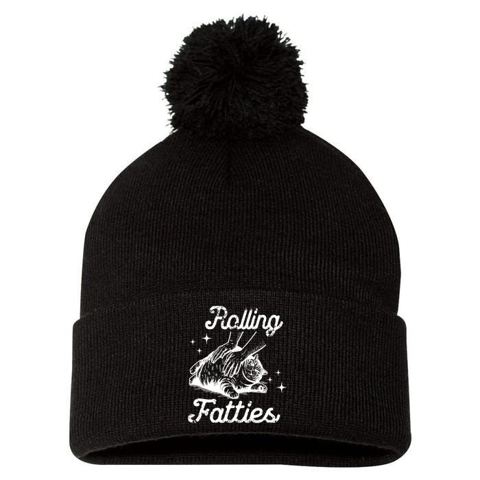 Rolling Fatties Cat Funny Pom Pom 12in Knit Beanie