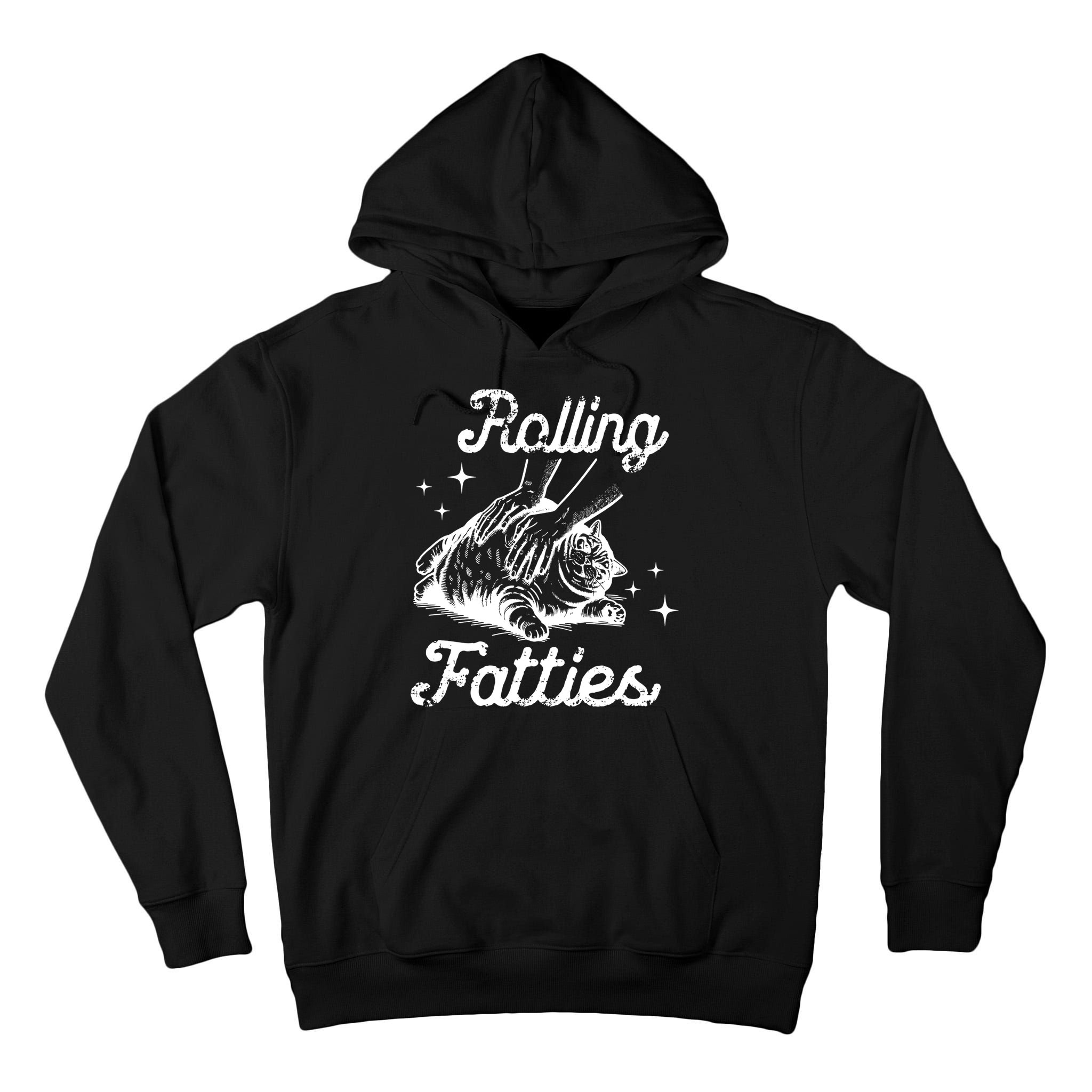 Rolling Fatties Cat Funny Tall Hoodie