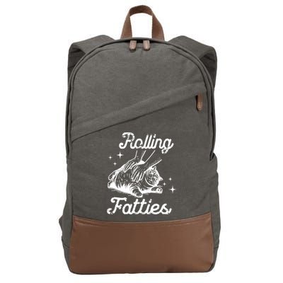 Rolling Fatties Cat Funny Cotton Canvas Backpack